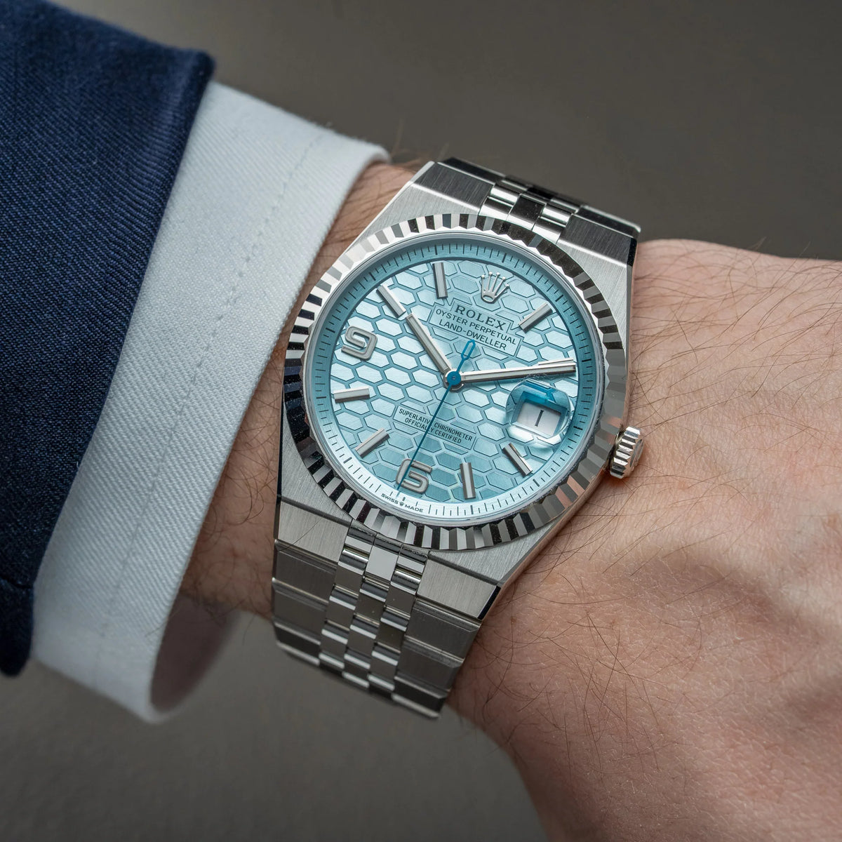 Rolex Land Dweller - ice blue